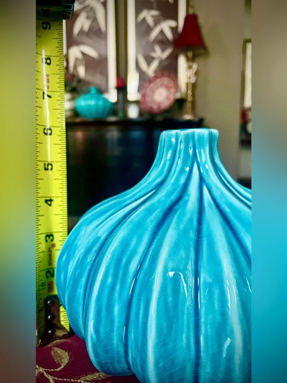 ♥️ Turquoise Ceramic Decorative vase, smaller size
